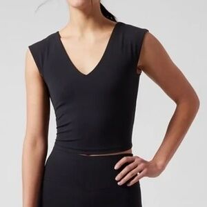 Athleta Transcend Crop Tee Black 2X